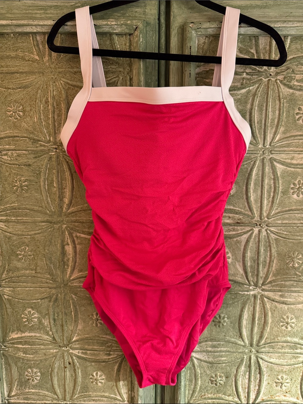 Bleu Rod Beattie pink and white swimsuit. Size 14